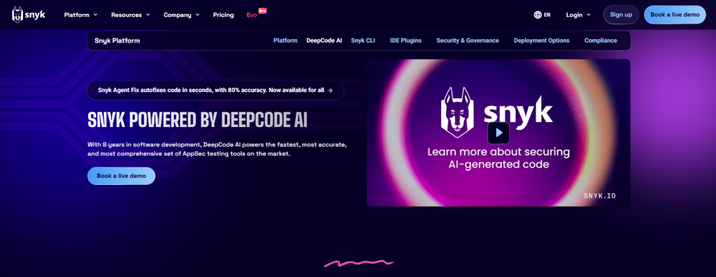 mejores herramientas de IA DeepCode de Snyk