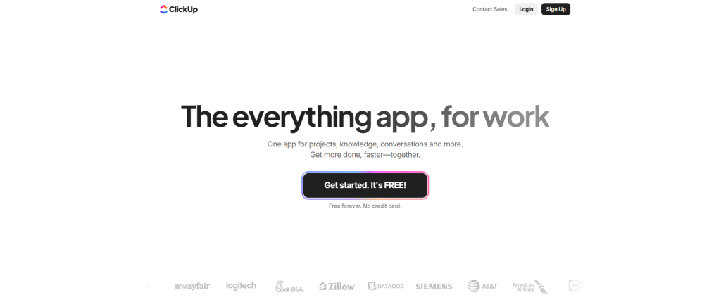 Gestión centralizada de proyectos - ClickUp