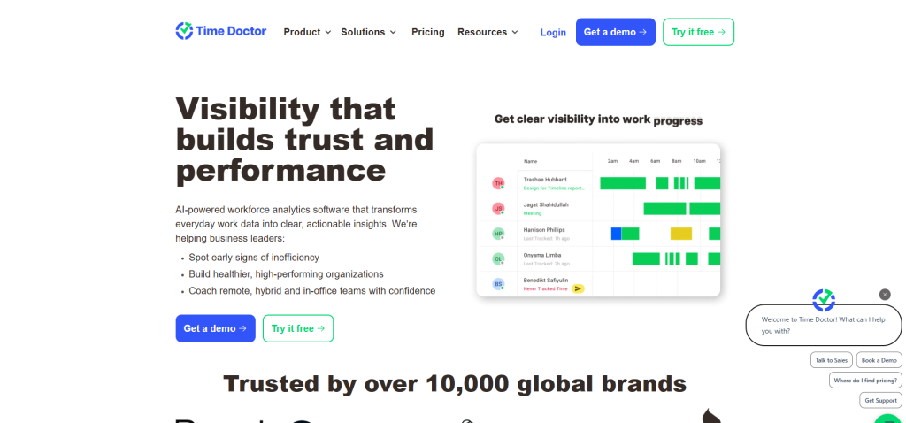 Seguimiento de productividad más inteligente - Time Doctor