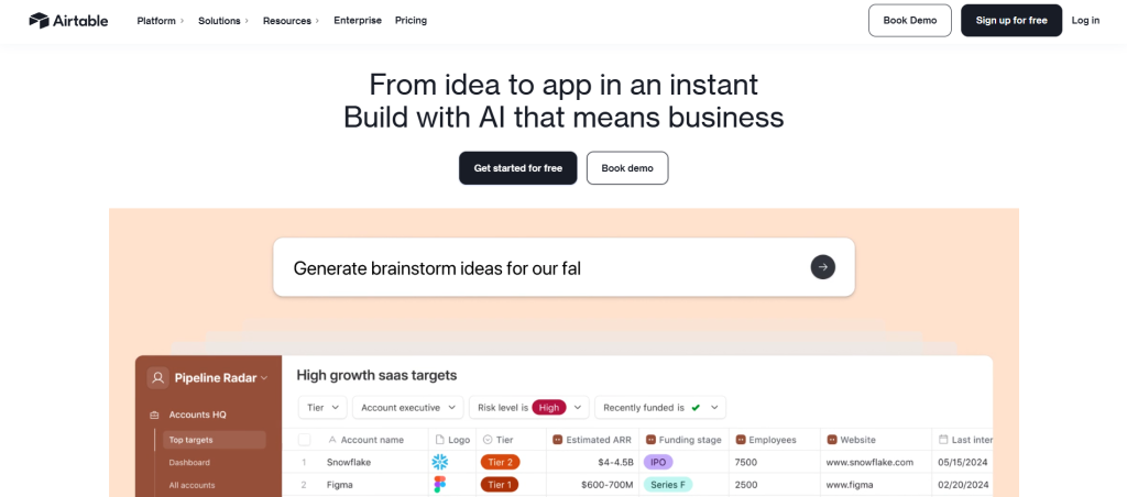 mejores herramientas para crear MVPs sin código - Airtable