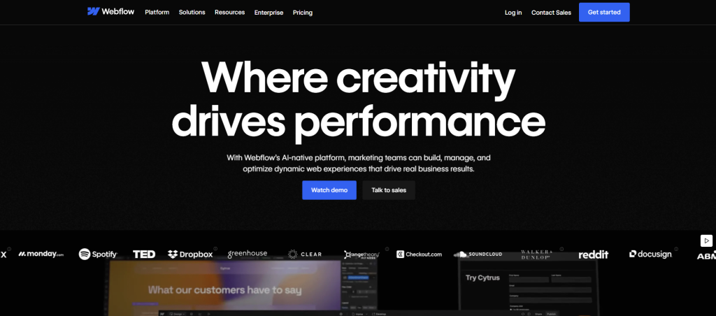 mejores herramientas para crear MVPs sin código - Webflow