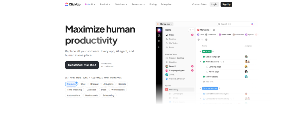 herramienta de productividad todo en uno - ClickUp