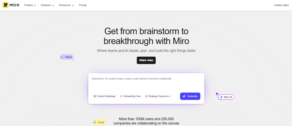 Colabora visualmente con equipos en cualquier lugar - Miro