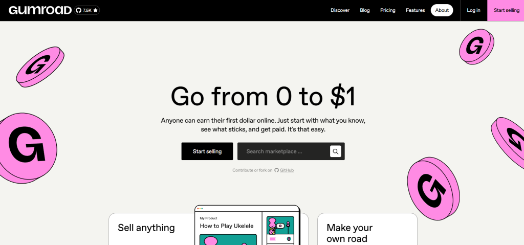 Plataformas principales iniciar un negocio online exitoso - Gumroad