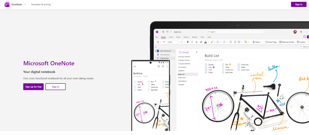 mejores aplicaciones para tomar notas - Microsoft OneNote